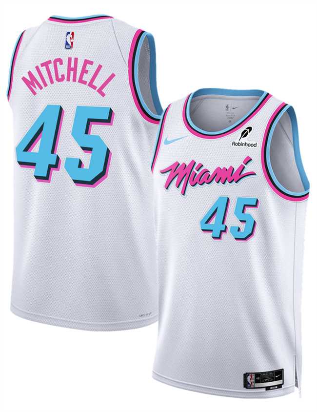 Men's Miami Heat #45 Davion Mitchell White 2025 City Edition Stitched Jersey Dzhi,We sell and wholesale Men's Miami Heat #45 Davion Mitchell White 2025 City Edition Stitched Jersey Dzhi on line form chian!